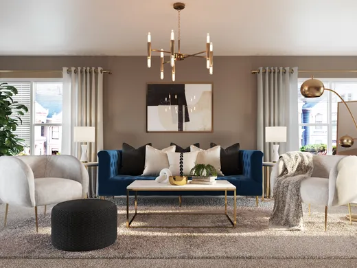 Living Room · Contemporary designed by Tara