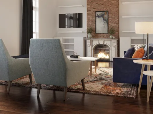 Living Room · Midcentury Modern designed by Claire