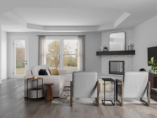 Living Room · Midcentury Modern designed by Tessa