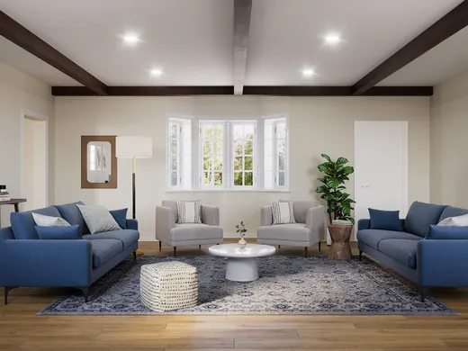 Living Room · Midcentury Modern designed by Karina