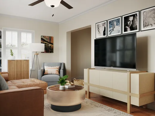Living Room · Midcentury Modern designed by Briana