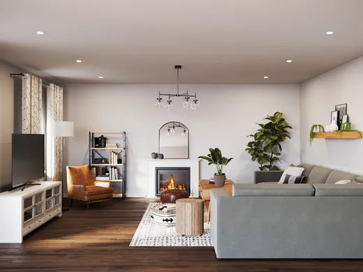 Living Room · Midcentury Modern designed by Amber
