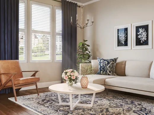 Living Room · Farmhouse designed by Priscila