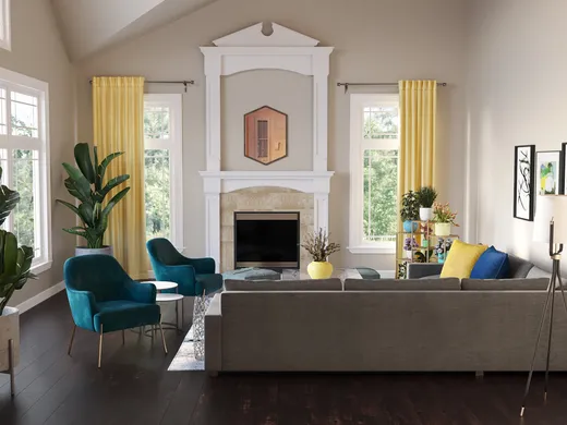 Living Room · Contemporary designed by Megan