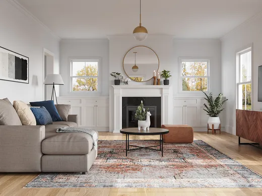 Living Room · Midcentury Modern designed by Priscila