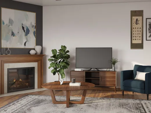 Living Room · Midcentury Modern designed by Kylie