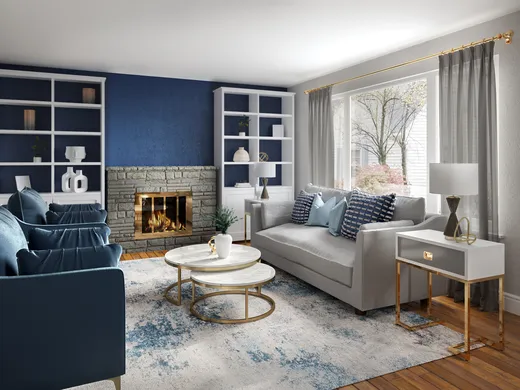 Living Room · Contemporary designed by Quandera