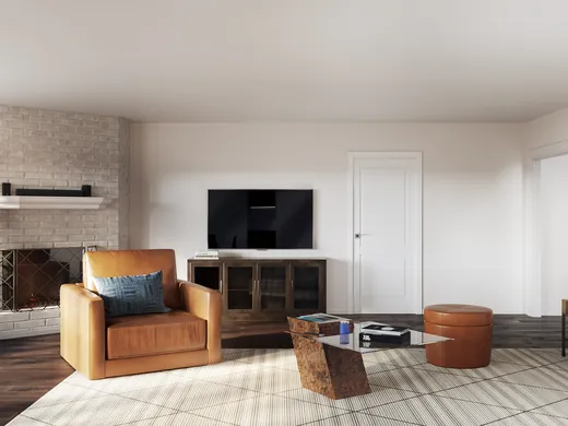 Living Room · Midcentury Modern designed by Mariel