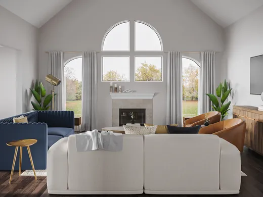Living Room · Contemporary designed by Morgan