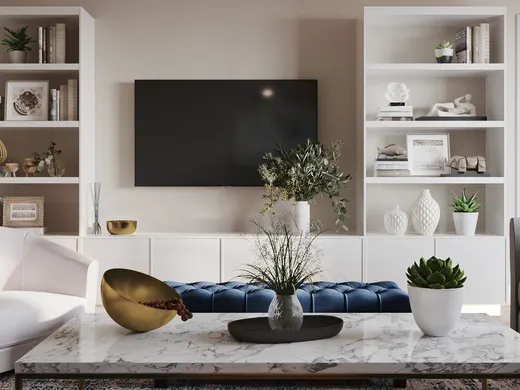 Living Room · Contemporary designed by Tara