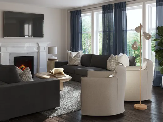 Living Room · Midcentury Modern designed by Paola