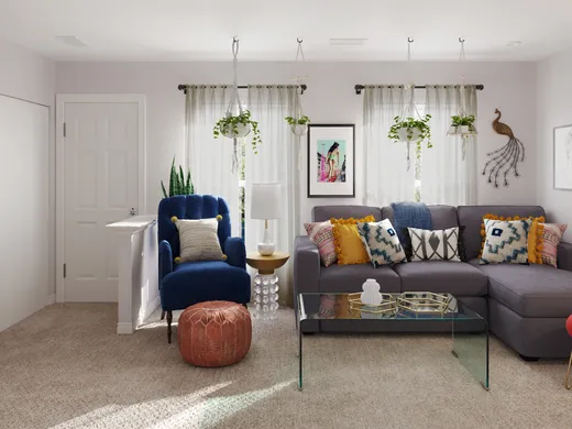 Living Room · Eclectic designed by Leah