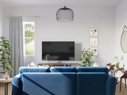 Living Room · Midcentury Modern designed by Gabriela