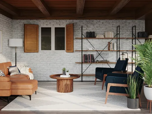 Living Room · Midcentury Modern designed by Jessica