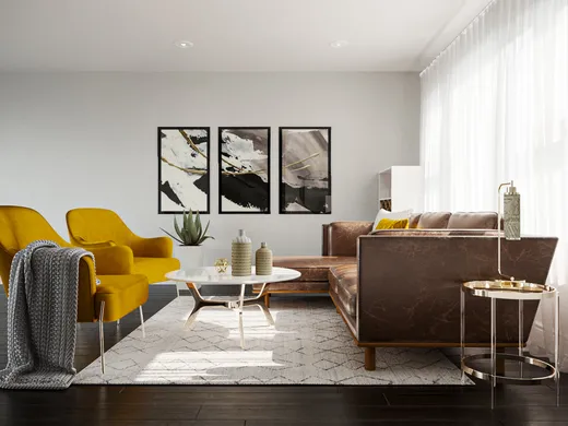 Living Room · Glam designed by Gabriela