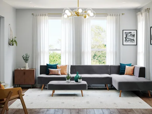 Living Room · Midcentury Modern designed by Francisco