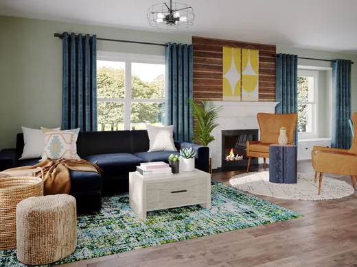 Living Room · Eclectic designed by Isadora