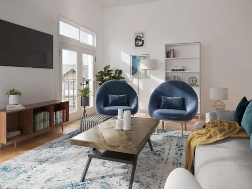 Living Room · Midcentury Modern designed by Chante
