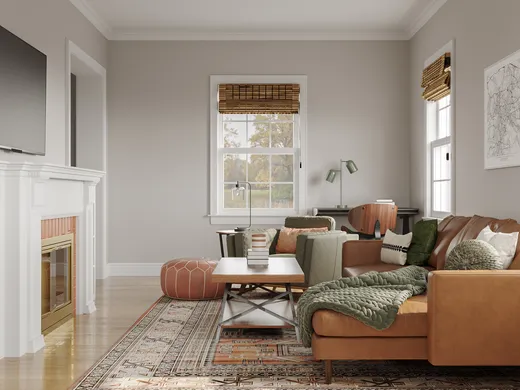 Living Room · Midcentury Modern designed by Jessica