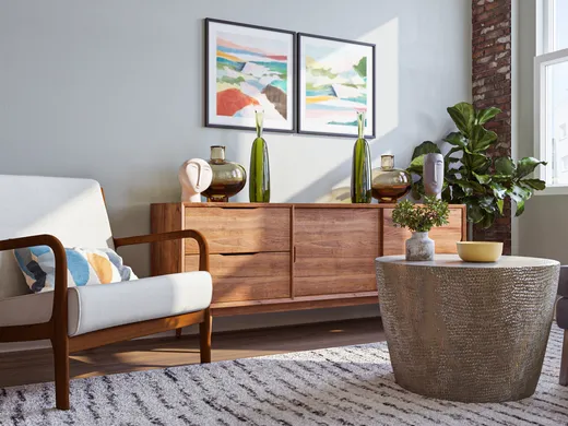 Living Room · Midcentury Modern designed by Christa