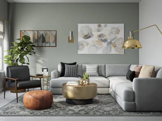 Living Room · Midcentury Modern designed by Maria