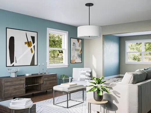 Living Room · Midcentury Modern designed by Rosario
