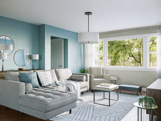 Living Room · Midcentury Modern designed by Rosario