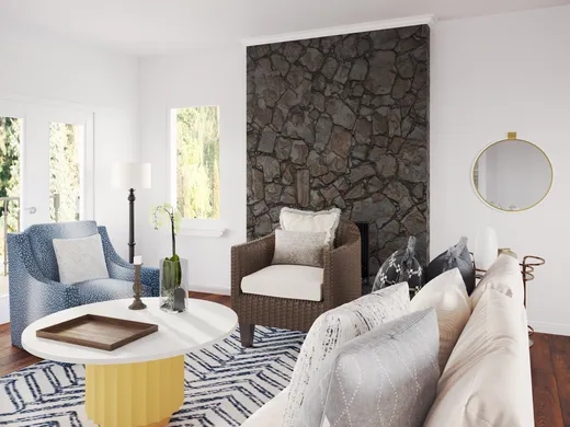 Living Room · Coastal designed by Lindsay