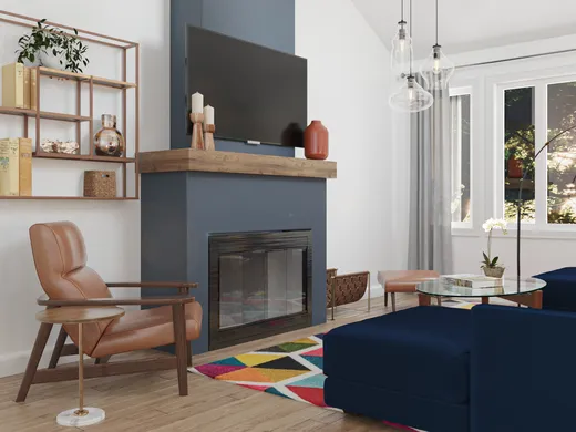 Living Room · Midcentury Modern designed by Priscila