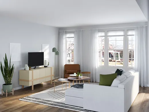 Living Room · Midcentury Modern designed by Jessica