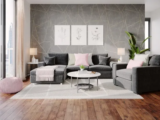 Living Room · Glam designed by Omire