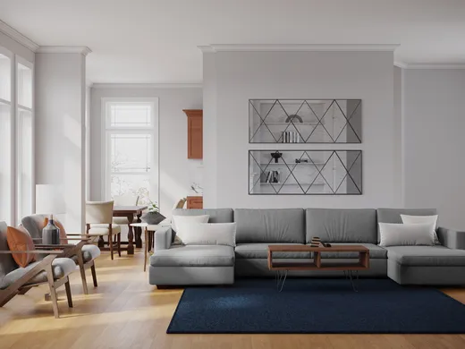 Living Room · Midcentury Modern designed by Kayla