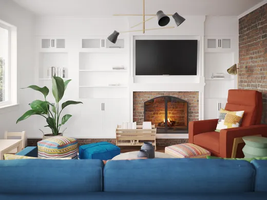Living Room · Midcentury Modern designed by Emmanuel