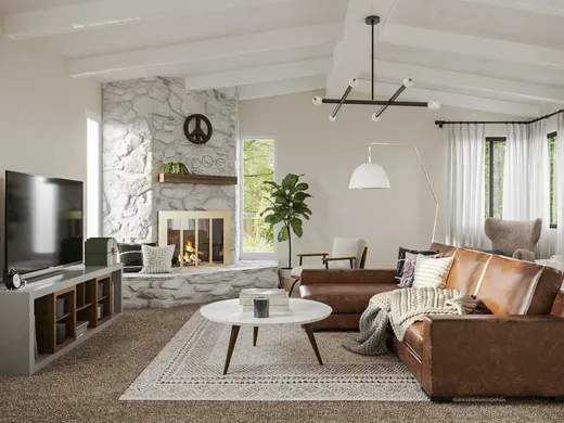 Living Room · Midcentury Modern designed by Lauren
