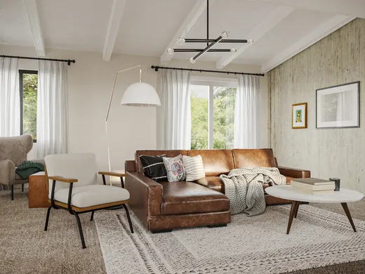 Living Room · Midcentury Modern designed by Lauren