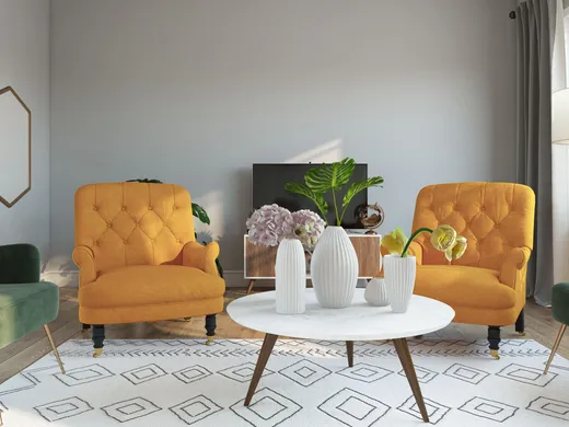 Living Room · Midcentury Modern designed by Juliana