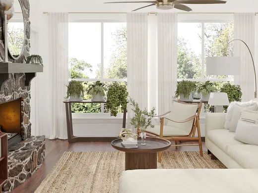 Living Room · Midcentury Modern designed by Carolina