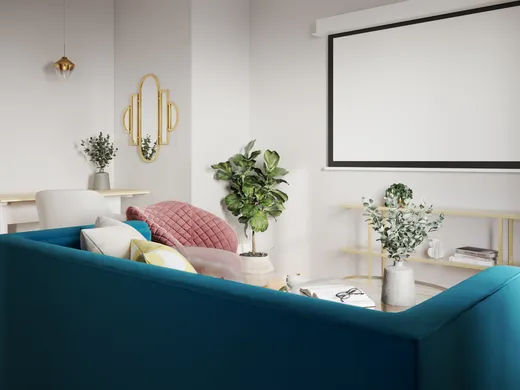 Living Room · Midcentury Modern designed by Huda