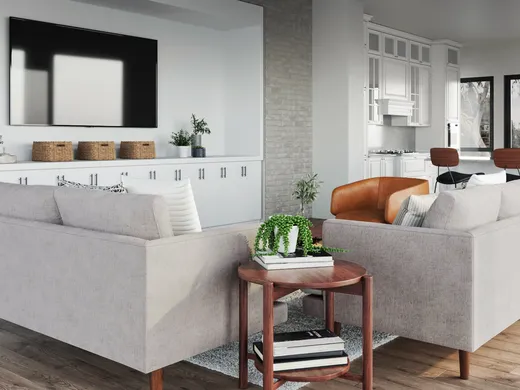 Living Room · Midcentury Modern designed by Omire