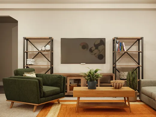 Living Room · Midcentury Modern designed by Dayana