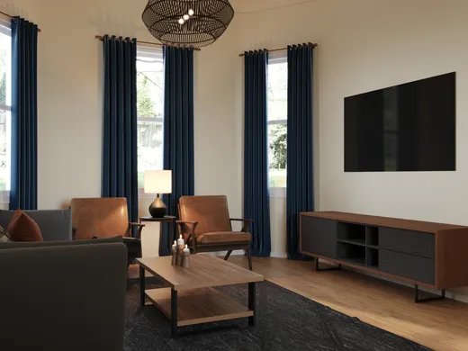 Living Room · Midcentury Modern designed by Isadora