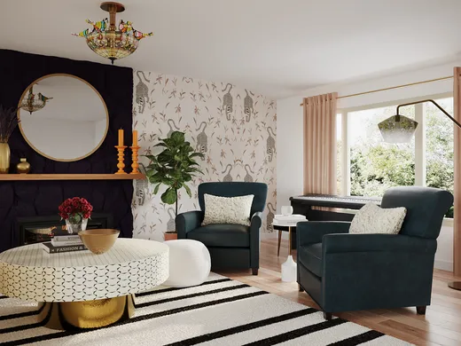 Living Room · Eclectic designed by Priscila