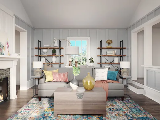 Living Room · Eclectic designed by Kristin