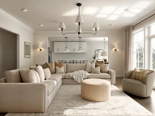 Living Room · Warm Transitional designed by Malena