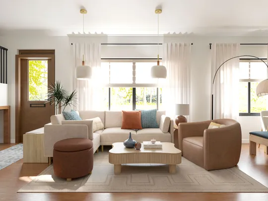 Living Room · Midcentury Scandi designed by Montserrat