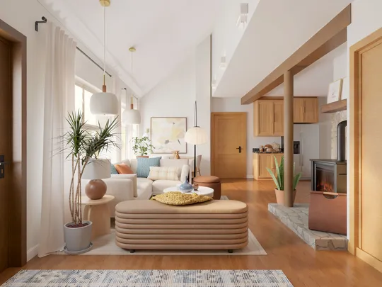 Living Room · Midcentury Scandi designed by Montserrat