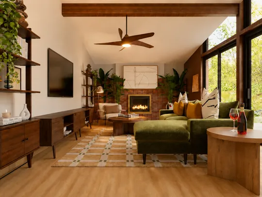 Living Room · Midcentury Modern designed by Bertha
