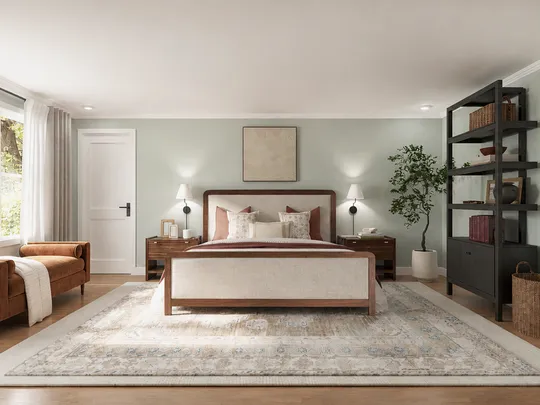 Bedroom · Warm Transitional designed by Pamela