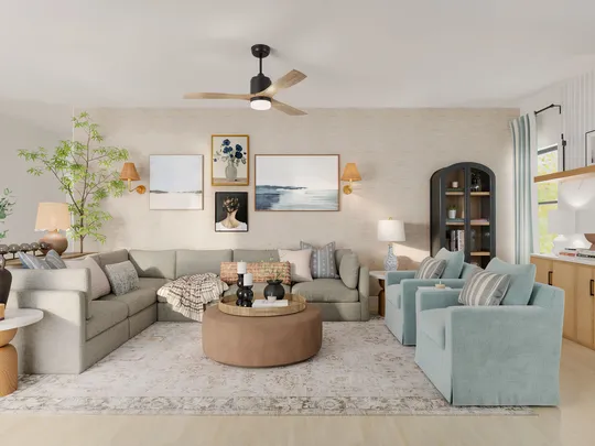 Living Room · Modern Cottage designed by Montserrat