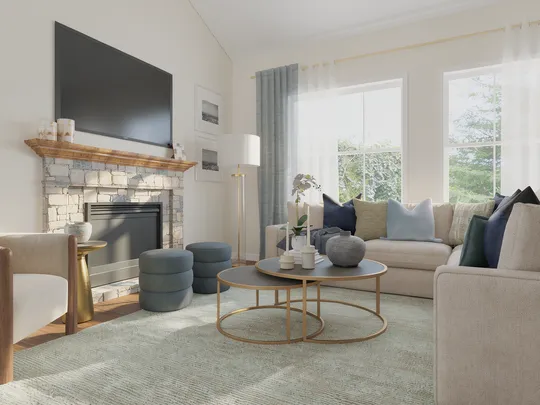 Living Room · Contemporary designed by Emilee